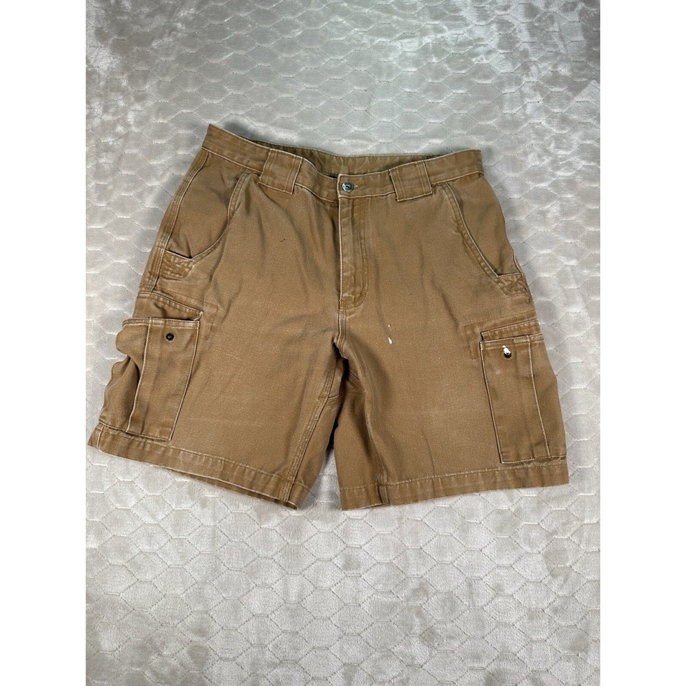Duluth Trading Co Cargo Shorts Mens Size 34‎ Cotton Canvas PAINTED See Pics